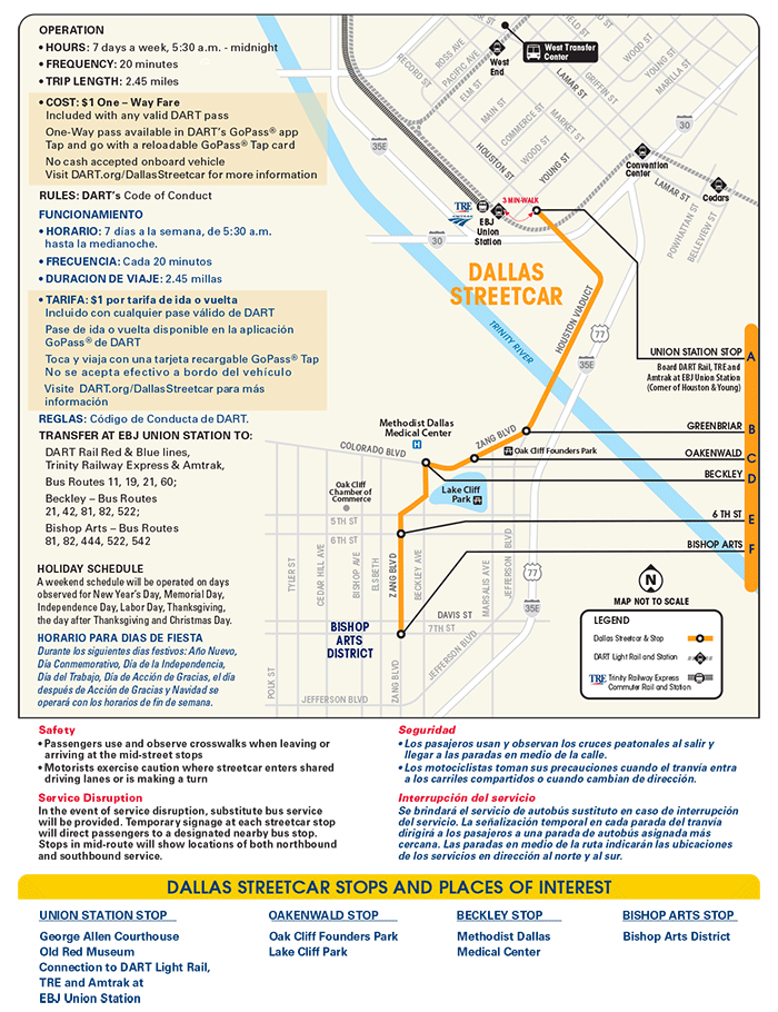 Dallas Streetcar Map